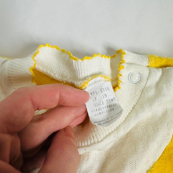 Vintage Yellow and White Kids Romper - Picture 6 of 7